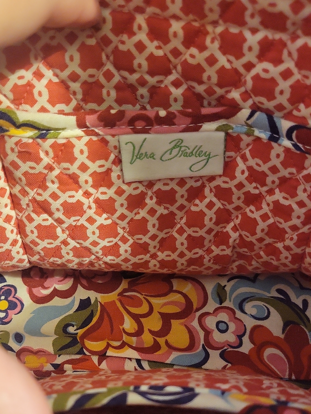 Vera Bradley Coral Pink Floral Quilted Tote (pocketbook) - Picture 3 of 6